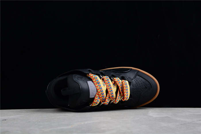 L@nvin Black and Gum Sole Sneaker