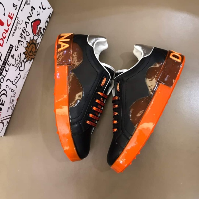 DOLCE    G@BB@N@ PORTOFINO MELT SNEAKERS IN PRINTED NAPPA CALFSKIN   DG18