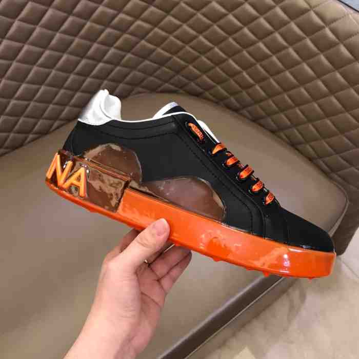 DOLCE    G@BB@N@ PORTOFINO MELT SNEAKERS IN PRINTED NAPPA CALFSKIN   DG18
