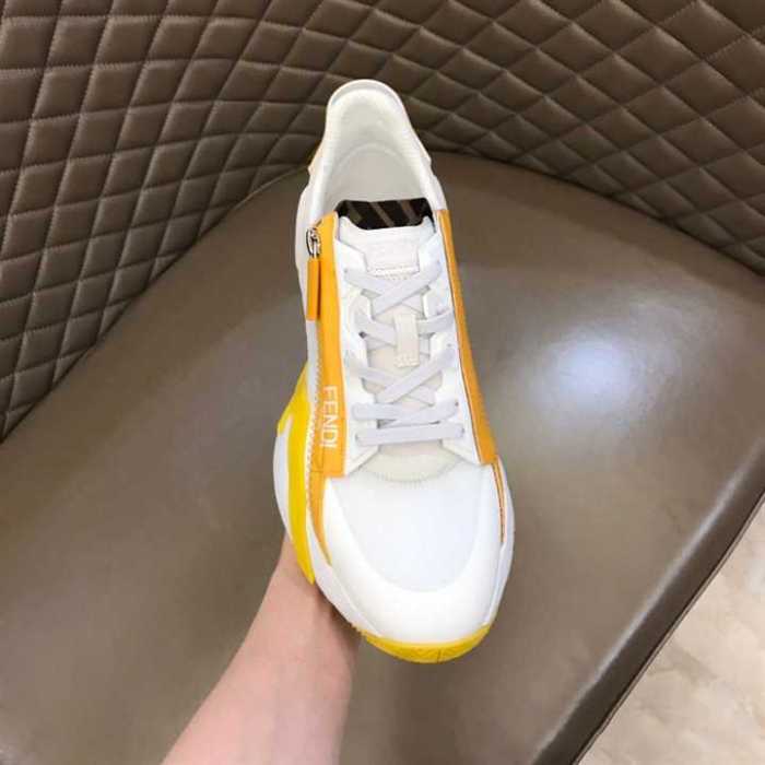 FEND1 CHUNKY LACE-UP TRAINERS YELLOW   FD20