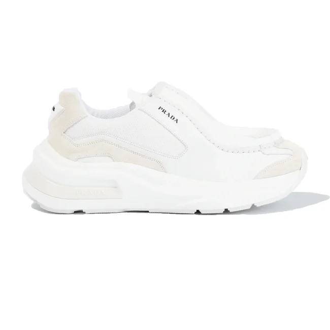 PR@DA@ BRUSHED LEATHER SNEAKERS BIKE FABRIC SUEDE   PRD014