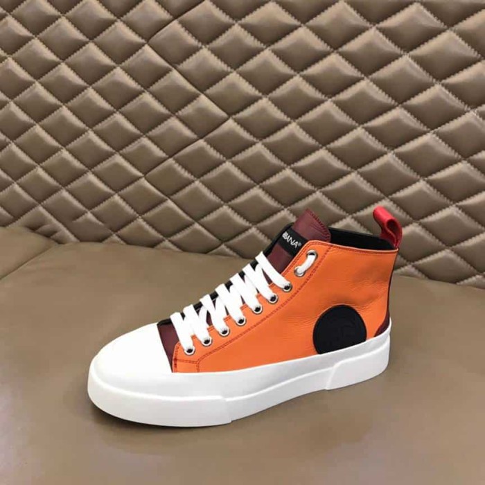 DOLCE AND  G@BB@N@ QUILTED TWO-TONE NYLON PORTOFINO LIGHT MID-TOP SNEAKERS   DG106