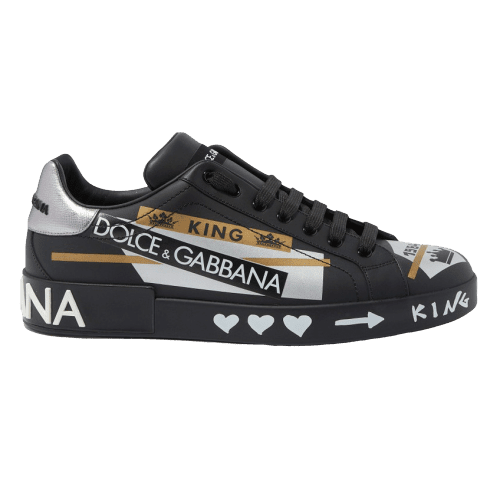 DOLCE    G@BB@N@ PORTOFINO SLIP-ON SNEAKERS IN PRINTED CALFSKIN   DG33