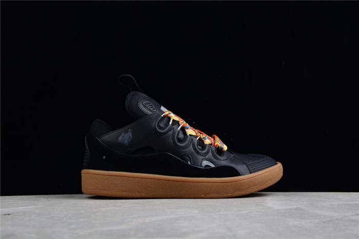 L@nvin Black and Gum Sole Sneaker