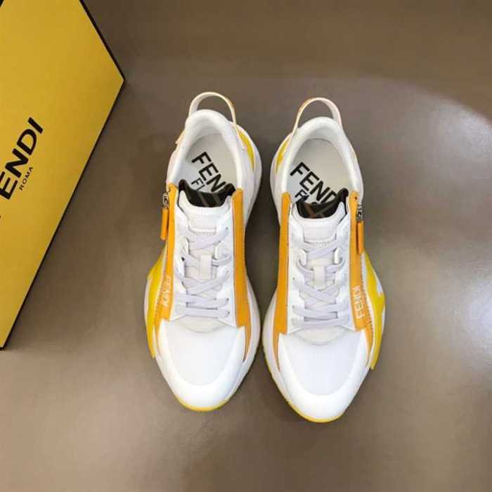 FEND1 CHUNKY LACE-UP TRAINERS YELLOW   FD20