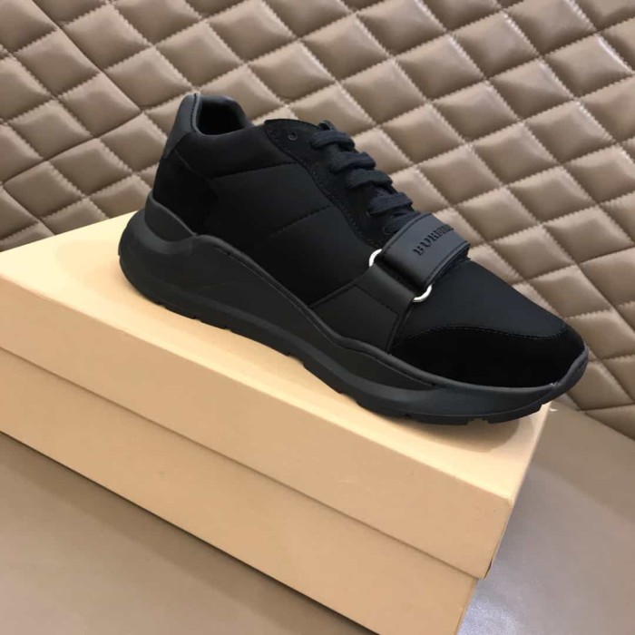 BURB5RRY SUEDE AND NEOPRENE HIGH-TOP SNEAKERS   BBR19