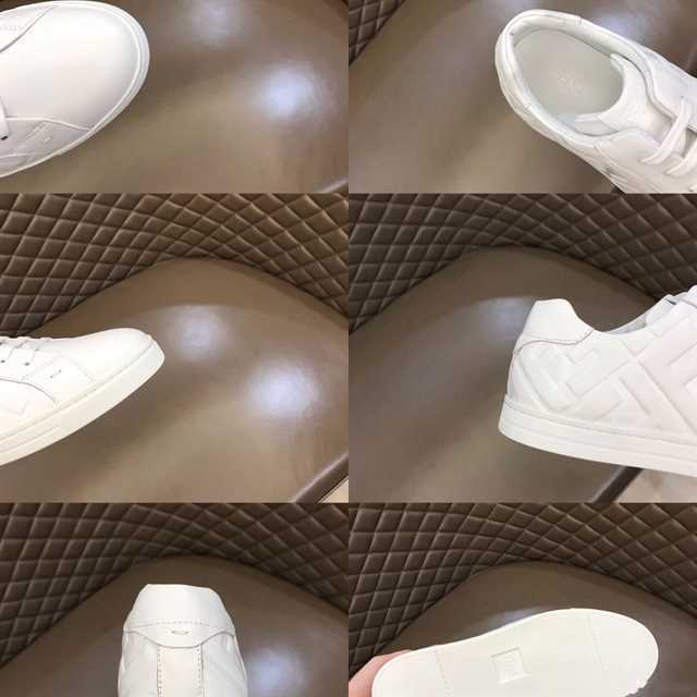 FEND1 WHITE NAPPA LEATHER LOW TOP SNEAKERS   FD09