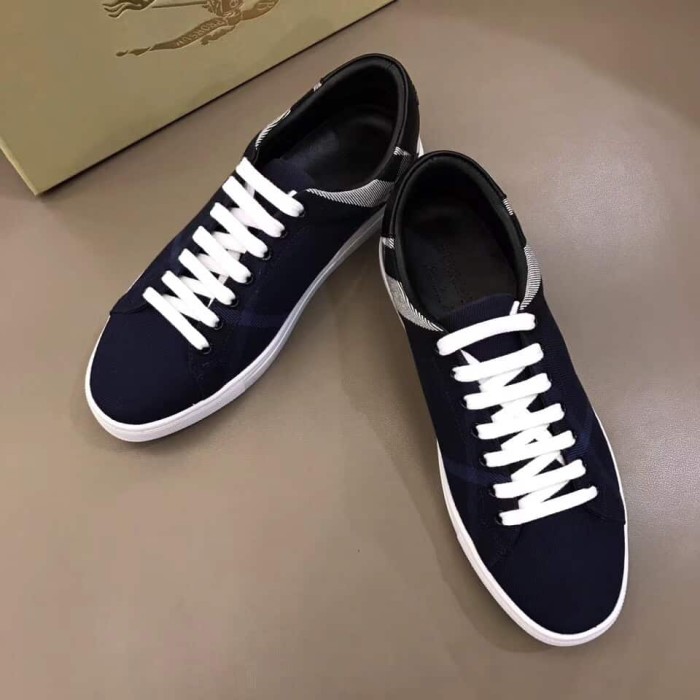 BURB5RRY ALBERT HOUSE CHECK   LEATHER LOW-TOP SNEAKER   BBR4