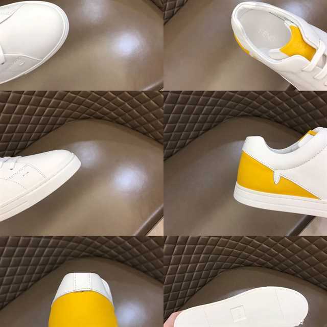 FEND1 CORNER BUGS LOW-TOP SNEAKERS IN WHITE   FD07