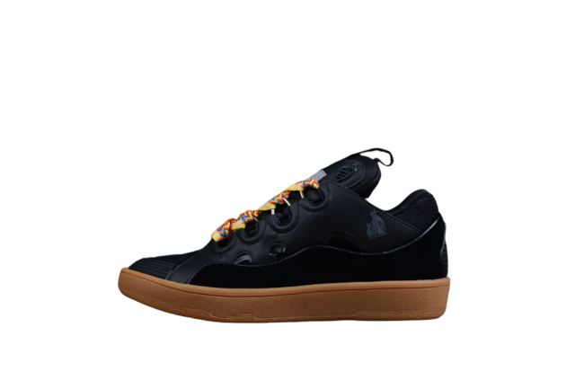 L@nvin Black and Gum Sole Sneaker