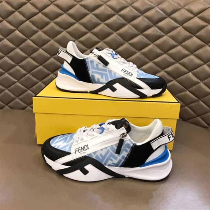 FEND1 FLOW LIGHT BLUE NYLON LOW TOPS SNEAKERS   FD02