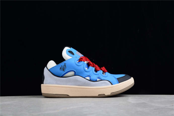 L@nvin Blue and Red Lace Sneakers