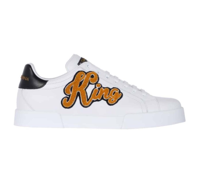 DOLCE    G@BB@N@ PORTOFINO SNEAKERS WITH KING 1984 PATCHES   DG26