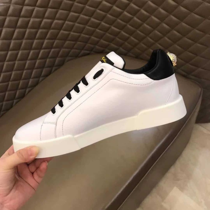 DOLCE    G@BB@N@ PRINTED CALFSKIN PORTOFINO SNEAKERS   DG5