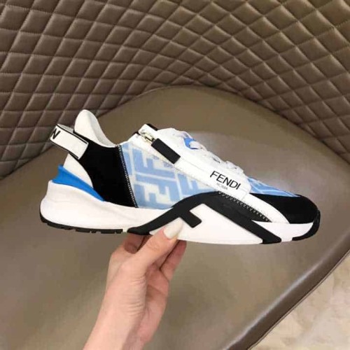 FEND1 FLOW LIGHT BLUE NYLON LOW TOPS SNEAKERS   FD02