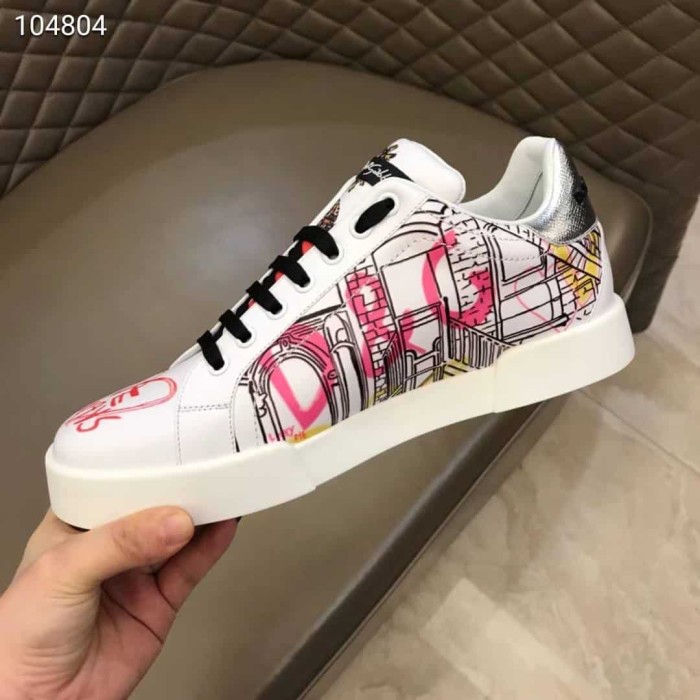 DOLCE    G@BB@N@ PORTOFINO SNEAKERS IN PRINTED NAPPA CALFSKIN   DG6