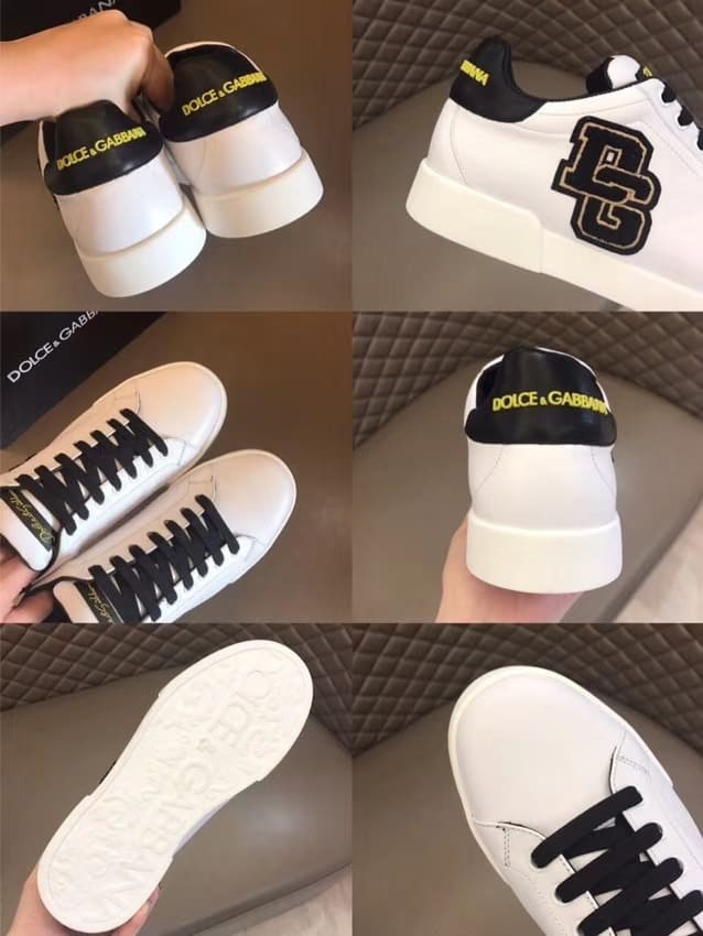 DOLCE    G@BB@N@ PORTOFINO SNEAKERS IN NAPPA CALFSKIN WITH PATCHES   DG15