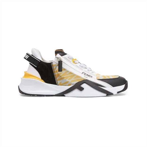 FEND1 FLOW YELLOW NYLON LOW TOPS SNEAKERS   FD01
