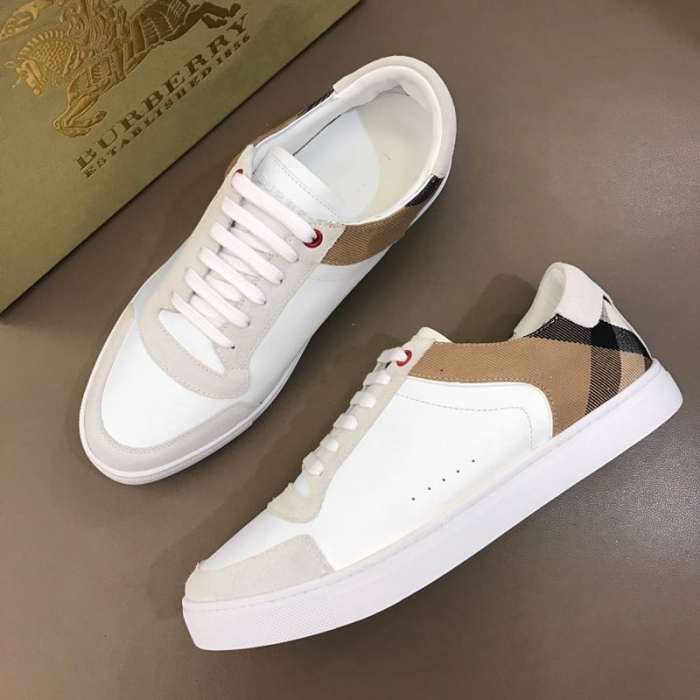 BURB5RRY LEATHER AND HOUSE CHECK SNEAKERS   BBR27