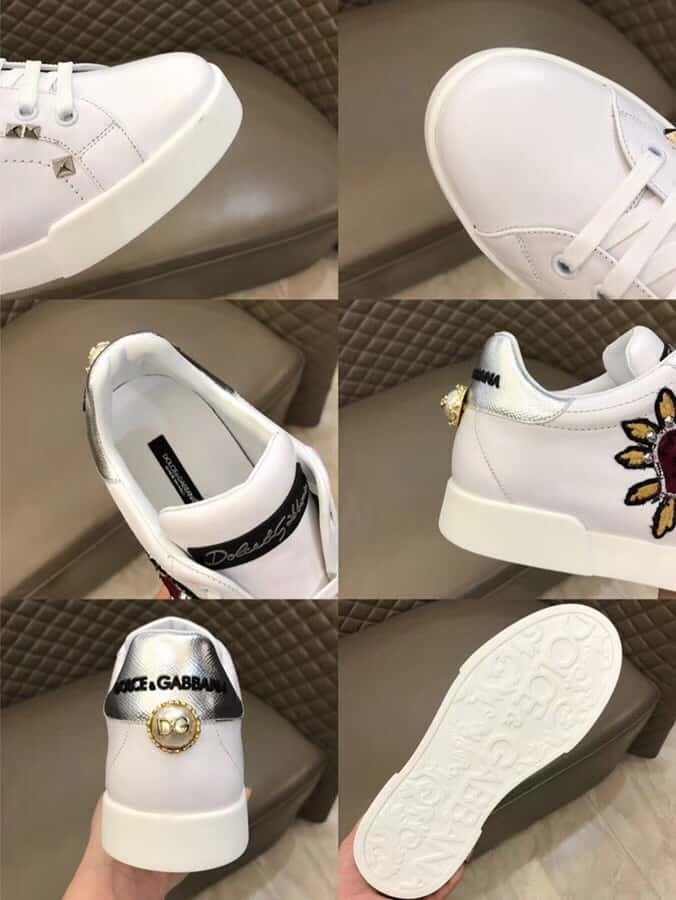 DOLCE    G@BB@N@ SNEAKERS PORTOFINO IN VITELLO NAPPATO CON PATCH   DG23