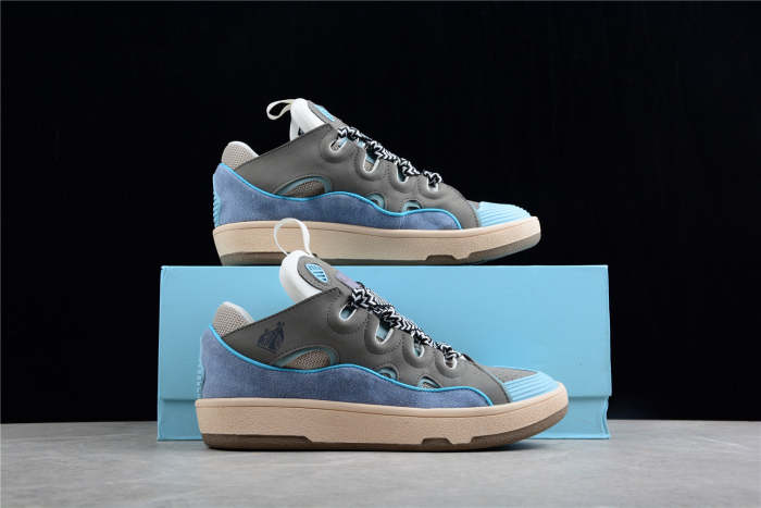 L@nvin Grey and Blue Sneakers