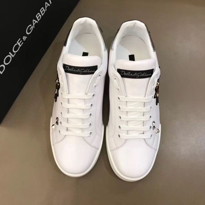 DOLCE    G@BB@N@ SNEAKERS PORTOFINO IN VITELLO NAPPATO CON PATCH   DG23