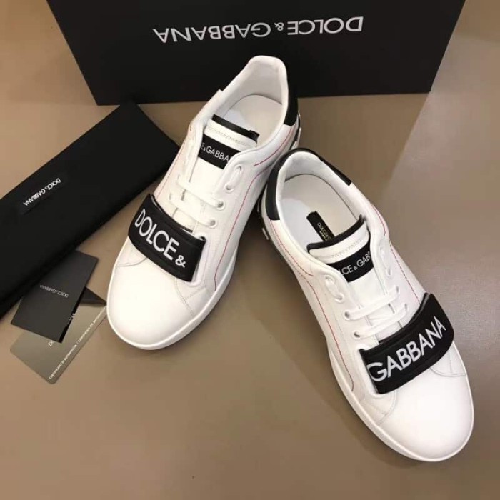 DOLCE    G@BB@N@ UNISEX SHOES PORTOFINO SNEAKERS IN NAPPA CALFSKIN   DG24