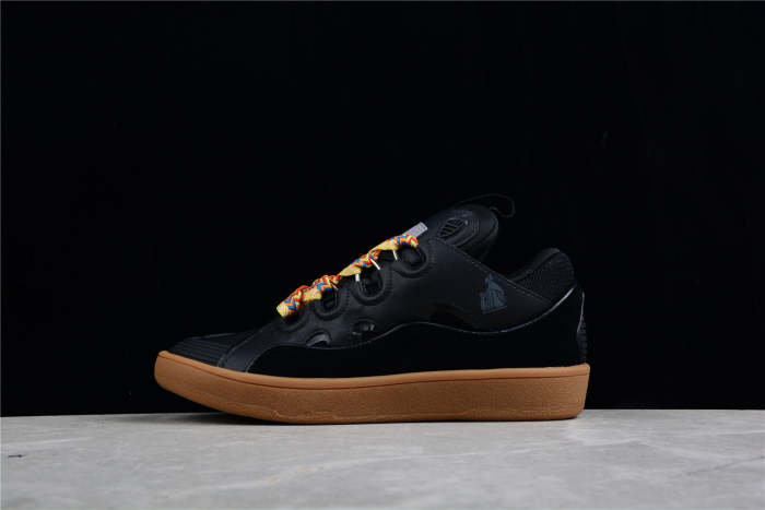 L@nvin Black and Gum Sole Sneaker