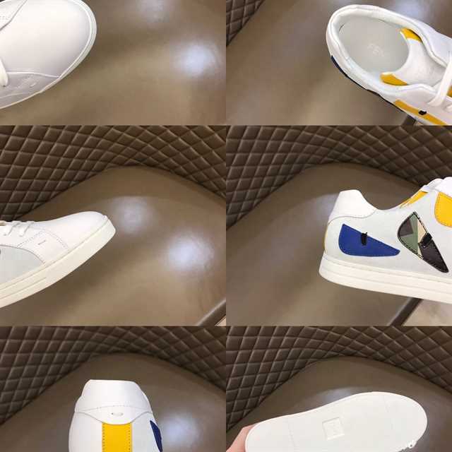 FEND1 MONSTER EYES LOW-TOP TRAINERS SNEAKERS IN WHITE   FD06