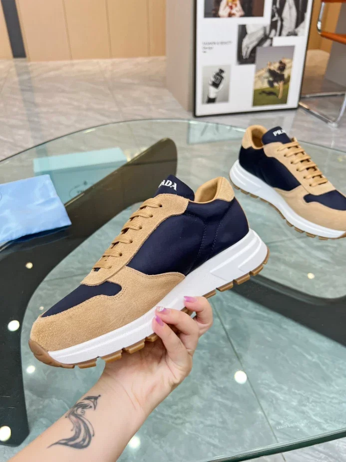 PRAX 01 DELAV SUEDE AND RE-NYLON SNEAKERS   PRD048