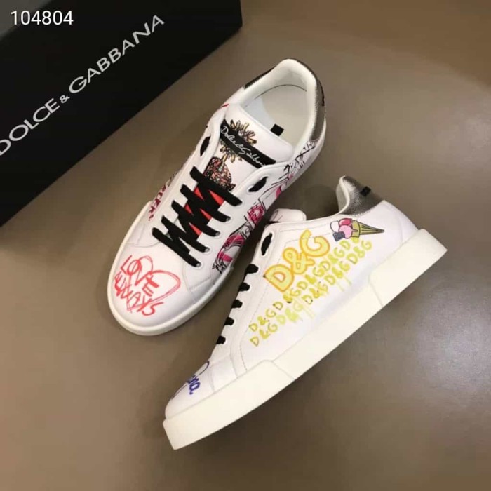 DOLCE    G@BB@N@ PORTOFINO SNEAKERS IN PRINTED NAPPA CALFSKIN   DG6
