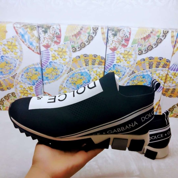 DOLCE    G@BB@N@ STRETCH MESH SORRENTO SNEAKERS WITH LOGO   DG46