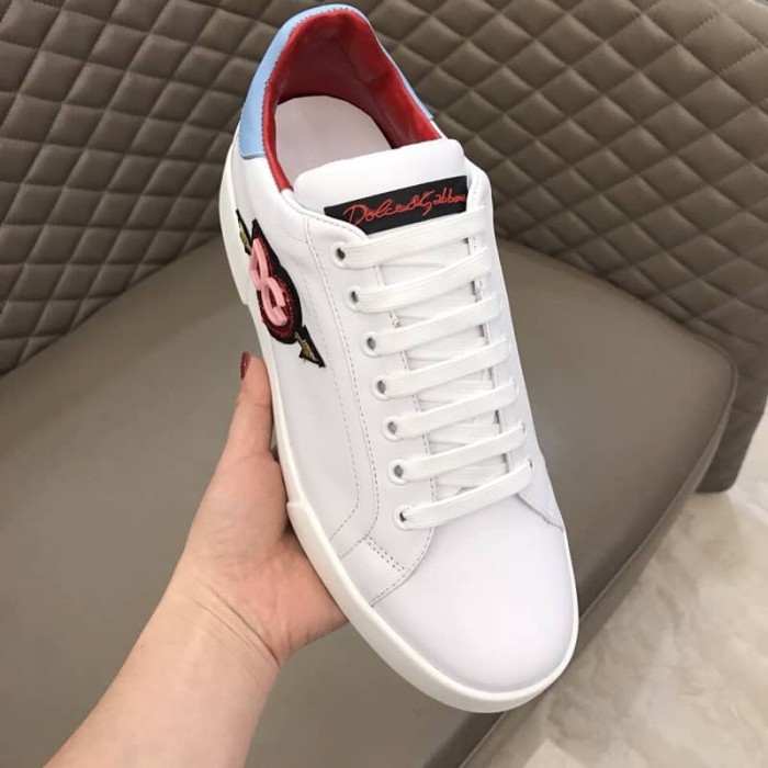 DOLCE    G@BB@N@ WHITE HEART SNEAKERS   DG31