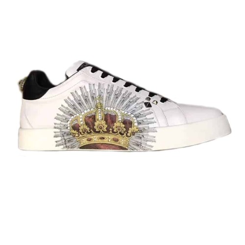 DOLCE    G@BB@N@ PRINTED CALFSKIN PORTOFINO SNEAKERS   DG9