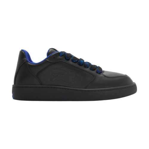 BURB5RRY LEATHER STOCK SNEAKERS IN BLACK   BBR092