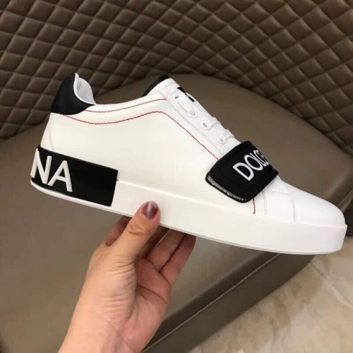 DOLCE    G@BB@N@ UNISEX SHOES PORTOFINO SNEAKERS IN NAPPA CALFSKIN   DG24