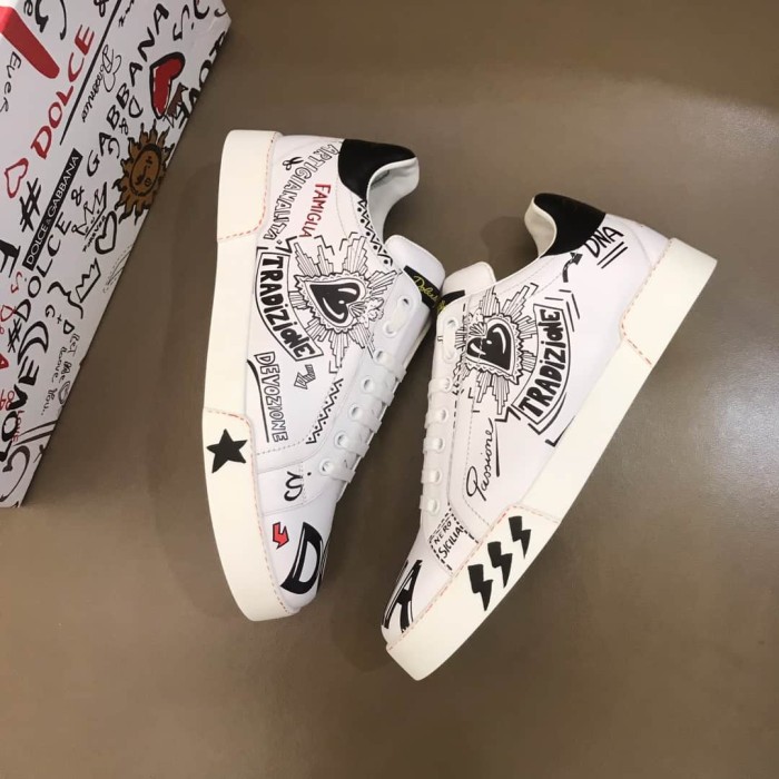 DOLCE    G@BB@N@ CALFSKIN NAPPA PORTOFINO SNEAKERS   DG29
