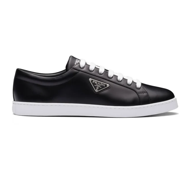 PR@DA@ BRUSHED LEATHER SNEAKERS   PRD043