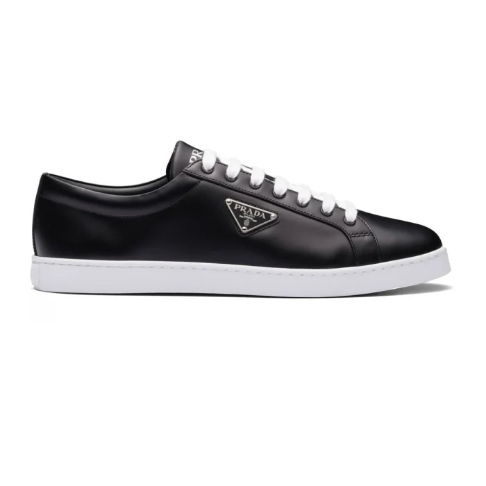 PR@DA@ BRUSHED LEATHER SNEAKERS   PRD043