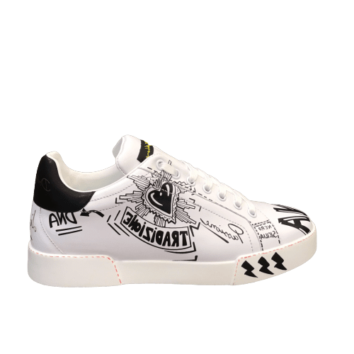 DOLCE    G@BB@N@ CALFSKIN NAPPA PORTOFINO SNEAKERS   DG29