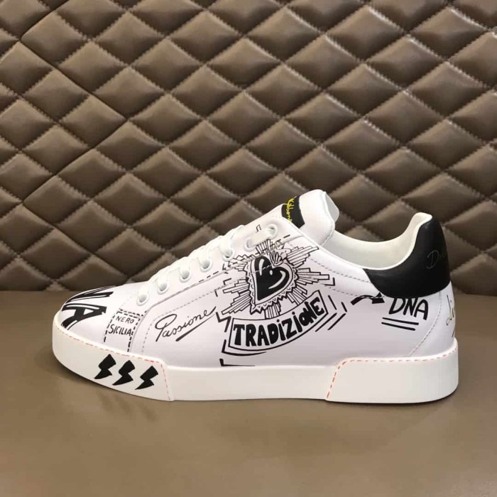 DOLCE    G@BB@N@ CALFSKIN NAPPA PORTOFINO SNEAKERS   DG29
