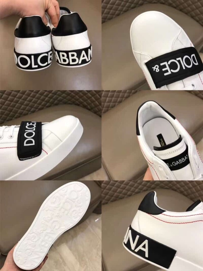 DOLCE    G@BB@N@ UNISEX SHOES PORTOFINO SNEAKERS IN NAPPA CALFSKIN   DG24