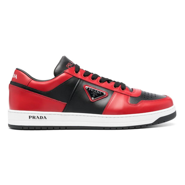 PR@DA@ DOWNTOWN LEATHER SNEAKERS RED   PRD093
