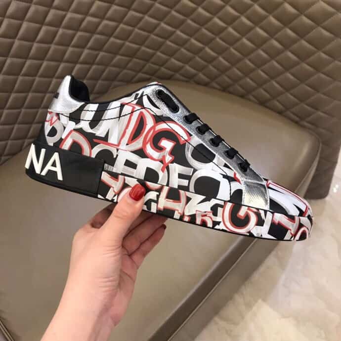 DOLCE    G@BB@N@ PORTOFINO SNEAKERS IN PRINTED NAPPA CALFSKIN   DG8