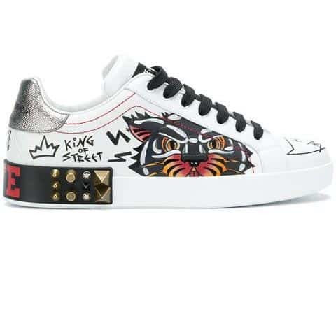 DOLCE    G@BB@N@ PORTOFINO SNEAKERS WITH APPLIQUS   DG019