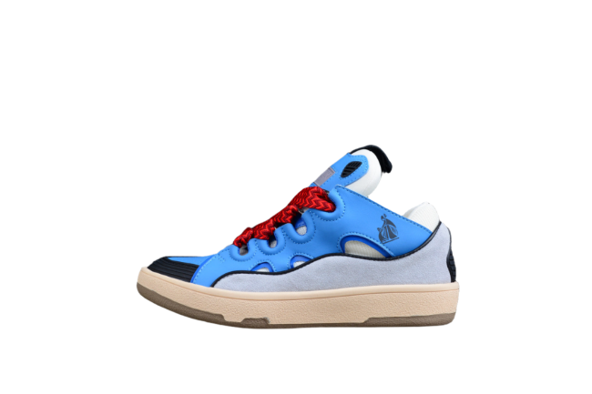 L@nvin Blue and Red Lace Sneakers