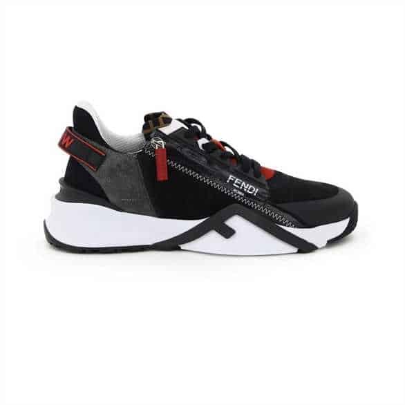 FEND1 CHUNKY LACE-UP TRAINERS BLACK   FD19