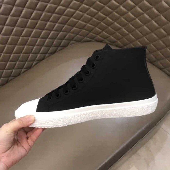 BURB5RRY LOGO PRINT GABARDINE HIGH-TOP SNEAKERS   BBR31
