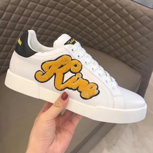 DOLCE    G@BB@N@ PORTOFINO SNEAKERS WITH KING 1984 PATCHES   DG26