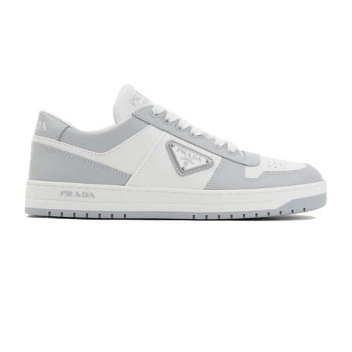 DOWNTOWN LEATHER SNEAKERS IN WHITE AND LACQUER GRAY   PRD009